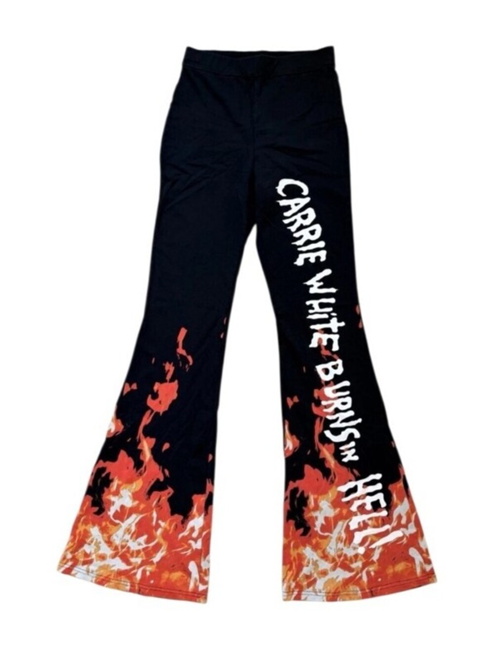 Killstar Carrie White Burns In Hell Bootcut Leggings Pants Women's Size XS NEW